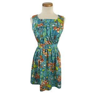 Vintage 70s TeJo of California Women's Hawaiian Tropical Floral Dress